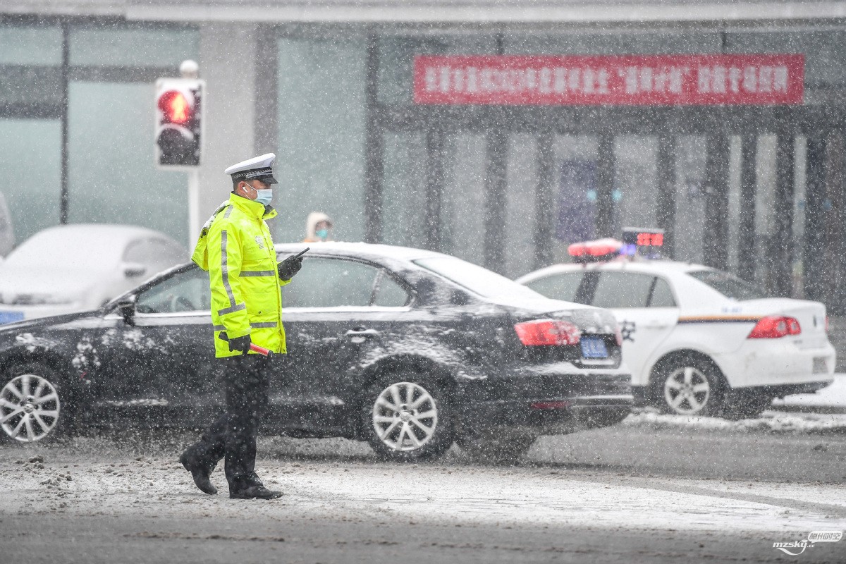 中国东北部吉林部分地区降雪